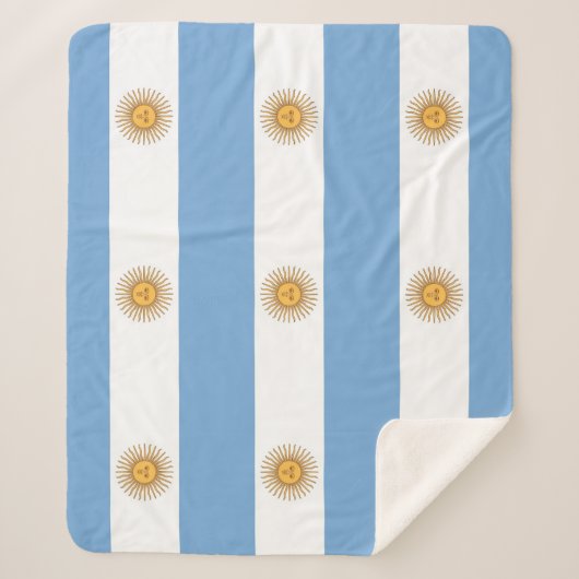 Patriotic Sherpa Blanket mit argentinischer Flagge Sherpadecke (Vorderseite)