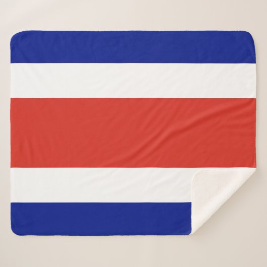 Patriotic Sherpa Blanket mit der Flagge Costa Rica Sherpadecke (Vorderseite (Horizontal))