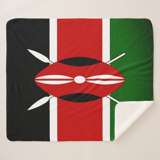 Patriotic Sherpa Blanket mit der Flagge Kenias Sherpadecke (Vorderseite (Horizontal))