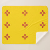 Patriotic Sherpa Blanket mit der Flagge New Mexico Sherpadecke (Vorderseite (Horizontal))