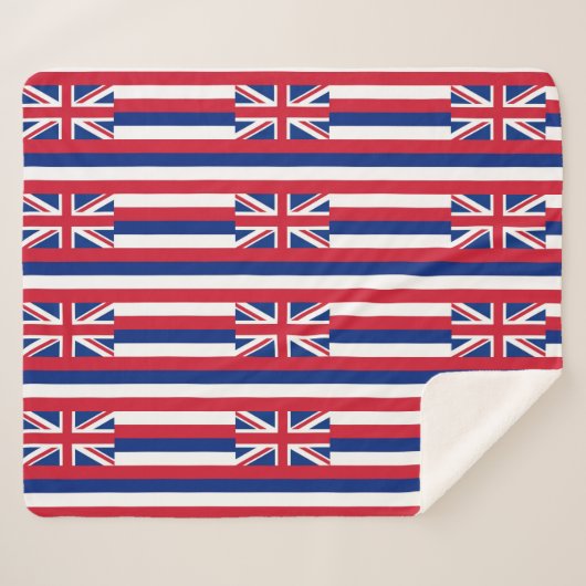 Patriotic Sherpa Blanket mit Fahne Hawaii Sherpadecke (Vorderseite (Horizontal))