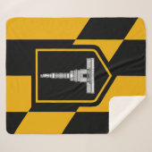 Patriotic Sherpa Blanket mit Flagge von Baltimore Sherpadecke (Vorderseite (Horizontal))