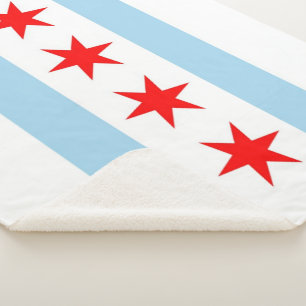 Patriotic Sherpa Blanket mit Flagge von Chicago Sherpadecke