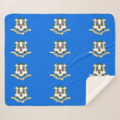 Patriotic Sherpa Blanket mit Flagge von Connecticu Sherpadecke (Vorderseite (Horizontal))