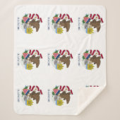 Patriotic Sherpa Blanket mit Flagge von Illinois Sherpadecke (Vorderseite)
