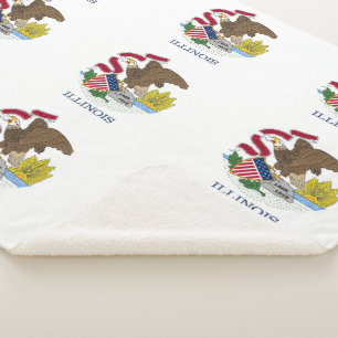 Patriotic Sherpa Blanket mit Flagge von Illinois Sherpadecke