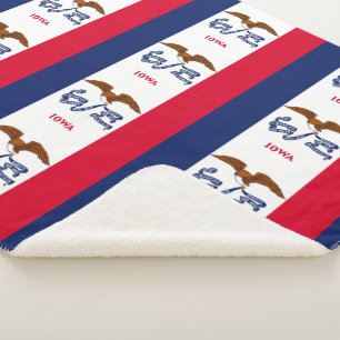 Patriotic Sherpa Blanket mit Flagge von Iowa Sherpadecke