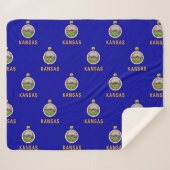 Patriotic Sherpa Blanket mit Flagge von Kansas Sherpadecke (Vorderseite (Horizontal))