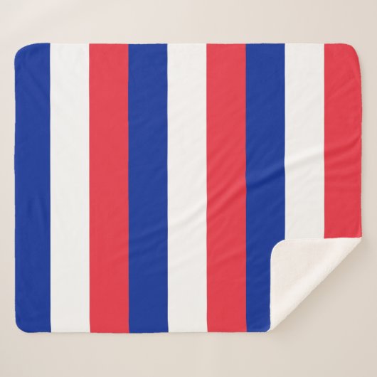 Patriotic Sherpa Blanket mit Frankreich-Flagge Sherpadecke (Vorderseite (Horizontal))
