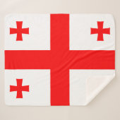 Patriotic Sherpa Blanket mit georgischer Flagge Sherpadecke (Vorderseite (Horizontal))