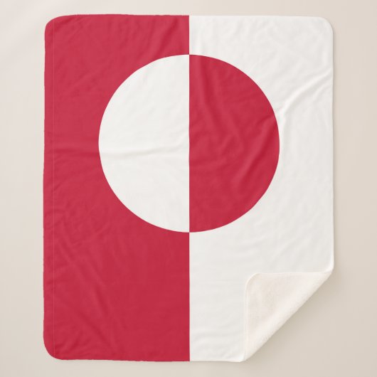 Patriotic Sherpa Blanket mit grönländischer Flagge Sherpadecke (Vorderseite)