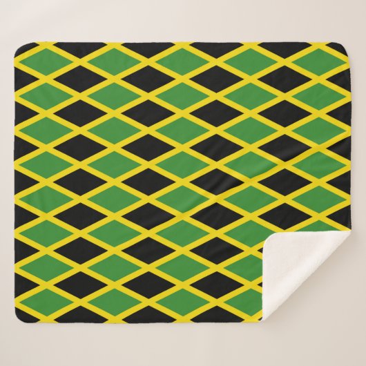 Patriotic Sherpa Blanket mit Jamaica-Flagge Sherpadecke (Vorderseite (Horizontal))