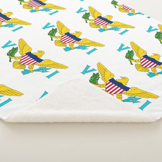 Patriotic Sherpa Blanket mit Jungfrau Islands flag Sherpadecke (3/4)