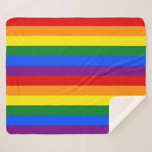 Patriotic Sherpa Blanket mit LGBT-Prix-Flagge Sherpadecke (Vorderseite (Horizontal))