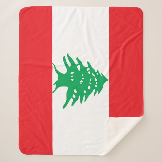 Patriotic Sherpa Blanket mit Libanon-Flagge Sherpadecke (Vorderseite)