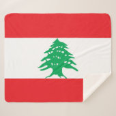 Patriotic Sherpa Blanket mit Libanon-Flagge Sherpadecke (Vorderseite (Horizontal))