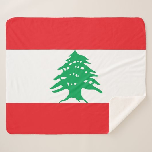 Patriotic Sherpa Blanket mit Libanon-Flagge Sherpadecke (Vorderseite (Horizontal))