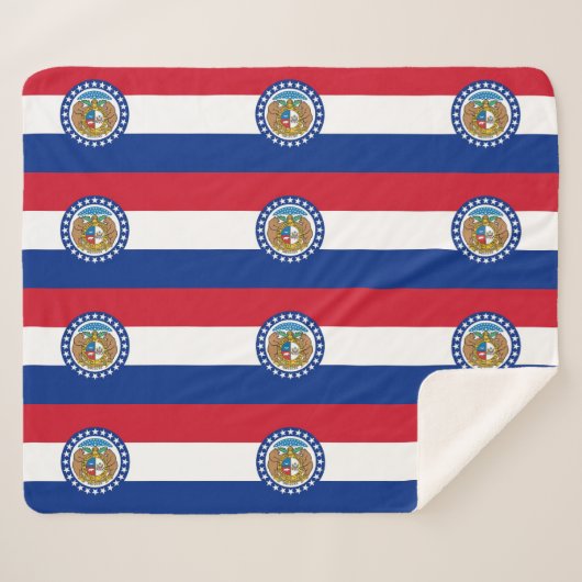 Patriotic Sherpa Blanket mit Missouri-Flagge Sherpadecke (Vorderseite (Horizontal))