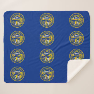 Patriotic Sherpa Blanket mit Nebraska-Flagge Sherpadecke