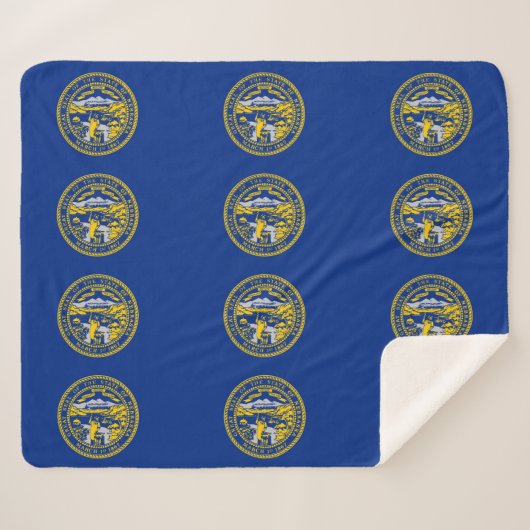 Patriotic Sherpa Blanket mit Nebraska-Flagge Sherpadecke (Vorderseite (Horizontal))