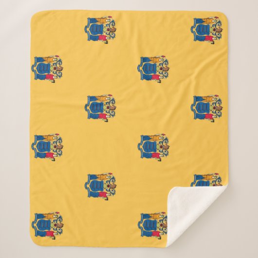 Patriotic Sherpa Blanket mit New Jersey-Flagge Sherpadecke (Vorderseite)