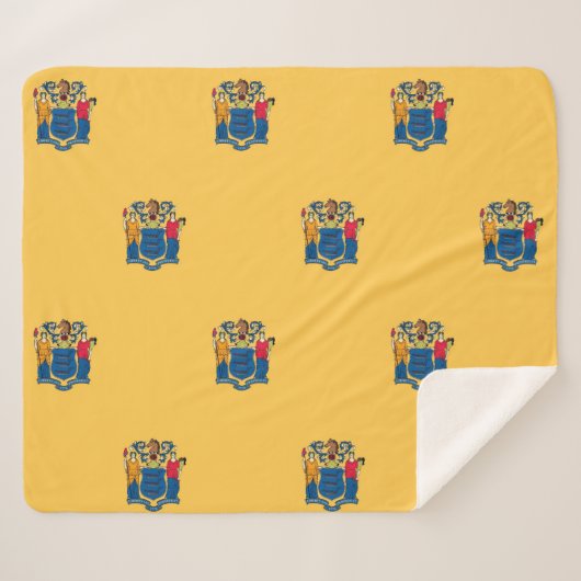 Patriotic Sherpa Blanket mit New Jersey-Flagge Sherpadecke (Vorderseite (Horizontal))