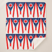Patriotic Sherpa Blanket mit Ohio-Flagge Sherpadecke (Vorderseite)