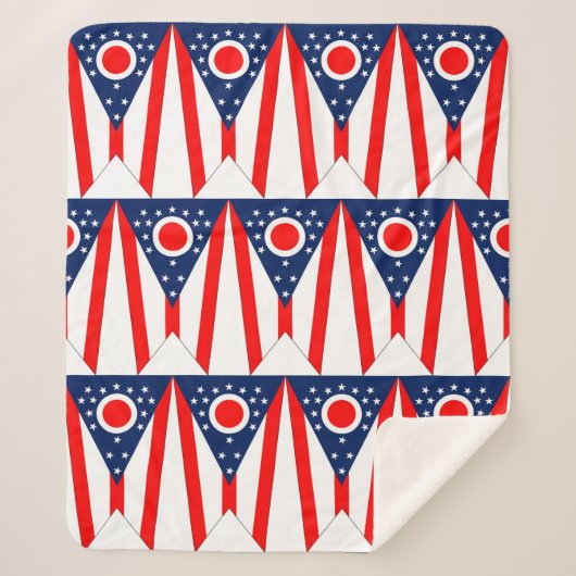Patriotic Sherpa Blanket mit Ohio-Flagge Sherpadecke (Vorderseite)