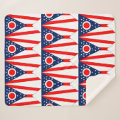 Patriotic Sherpa Blanket mit Ohio-Flagge Sherpadecke (Vorderseite (Horizontal))