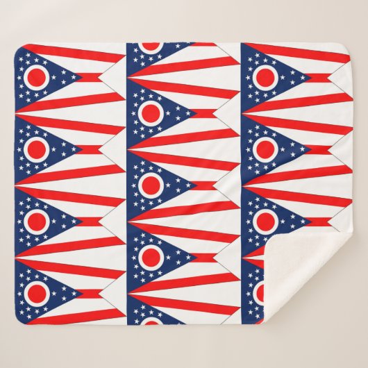 Patriotic Sherpa Blanket mit Ohio-Flagge Sherpadecke (Vorderseite (Horizontal))