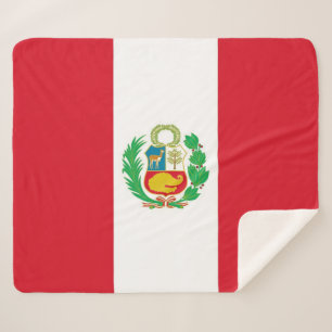 Patriotic Sherpa Blanket mit Peru-Flagge Sherpadecke