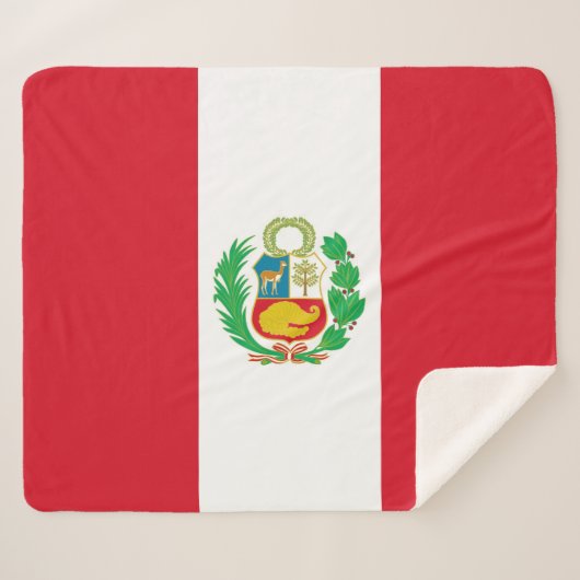 Patriotic Sherpa Blanket mit Peru-Flagge Sherpadecke (Vorderseite (Horizontal))
