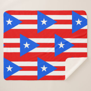 Patriotic Sherpa Blanket mit Puerto Rico Flagge Sherpadecke