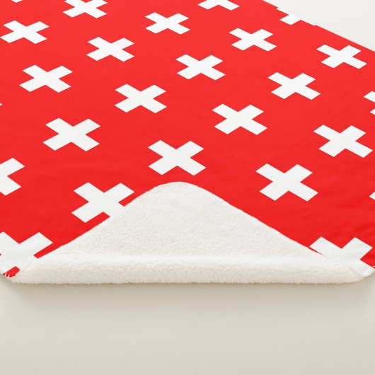 Patriotic Sherpa Blanket mit Schweizer Flagge Sherpadecke (3/4)