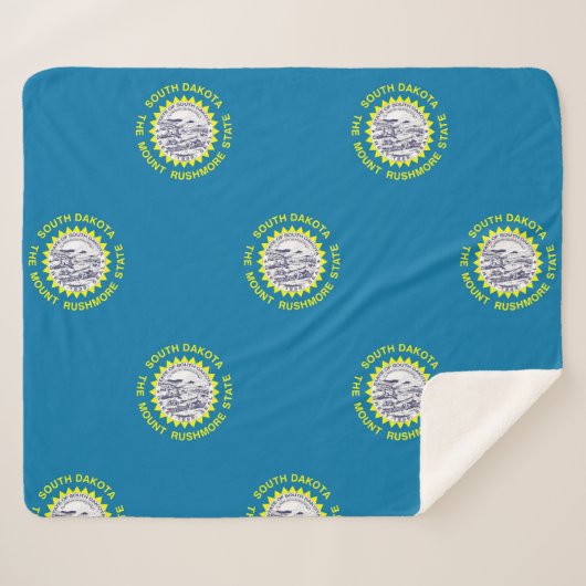 Patriotic Sherpa Blanket mit South-Dakota-Flagge Sherpadecke (Vorderseite (Horizontal))