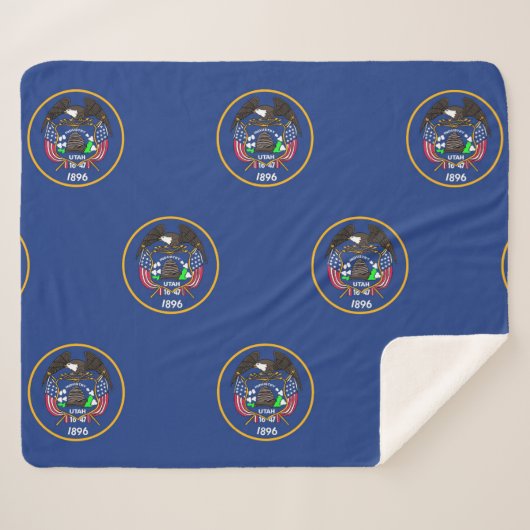 Patriotic Sherpa Blanket mit Utah-Flagge Sherpadecke (Vorderseite (Horizontal))