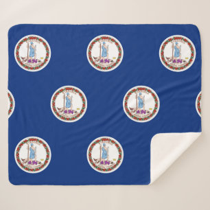 Patriotic Sherpa Blanket mit Virginia-Flagge Sherpadecke