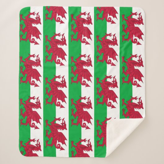 Patriotic Sherpa Blanket mit Wales-Flagge Sherpadecke (Vorderseite)