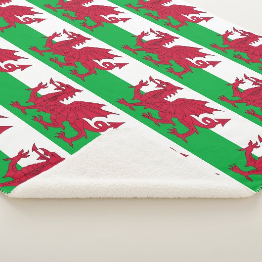 Patriotic Sherpa Blanket mit Wales-Flagge Sherpadecke (3/4)