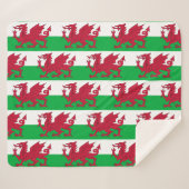 Patriotic Sherpa Blanket mit Wales-Flagge Sherpadecke (Vorderseite (Horizontal))