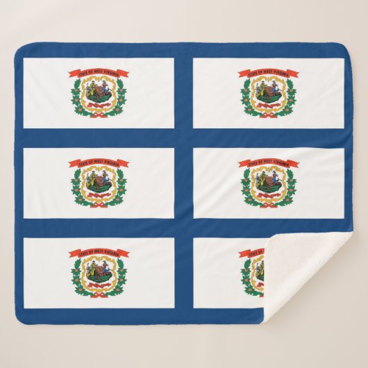 Patriotic Sherpa Blanket mit West Virginia Fahne Sherpadecke (Vorderseite (Horizontal))