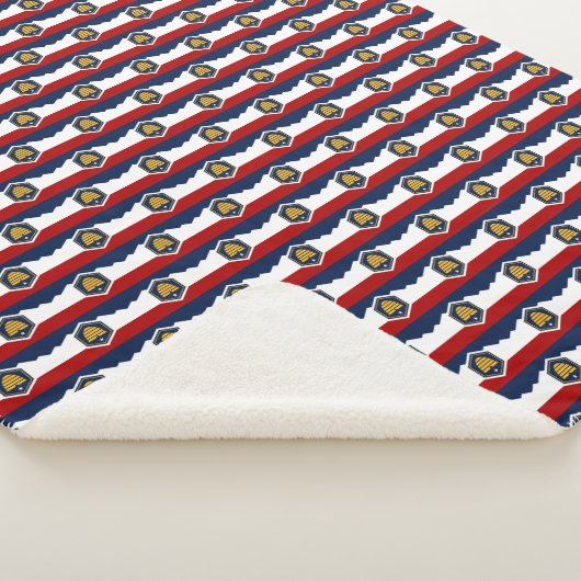 Patriotic Sherpa Blanket with flag of Utah, USA Sherpadecke (3/4)