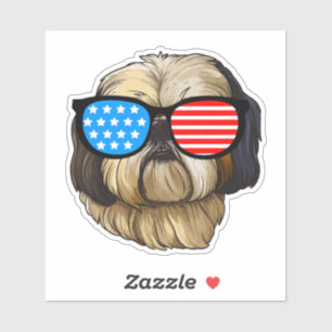 Patriotic Shih Tzu Aufkleber