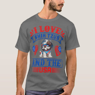 Patriotic Shih Tzu Dog 1 T-Shirt