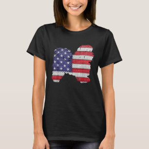 Patriotic Shih Tzu Liebe American Flag T-Shirt