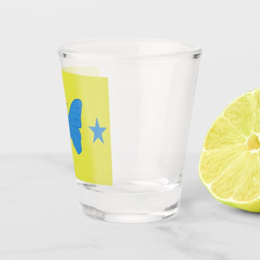 Patriotic shot glass with flag of Bady Bassit Schnapsglas (Rechts)