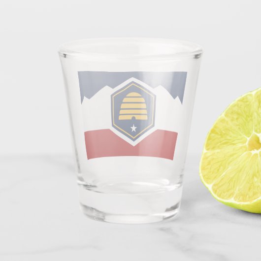 Patriotic shot glass with flag of Utah, USA Schnapsglas (Rückseite)