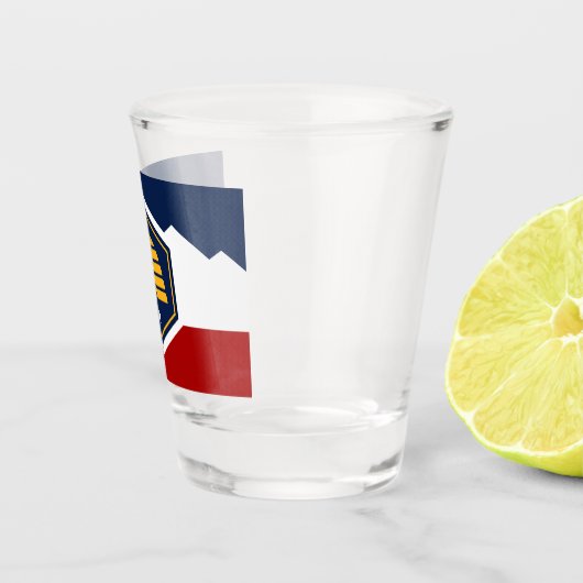 Patriotic shot glass with flag of Utah, USA Schnapsglas (Rechts)