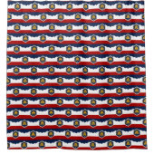 Patriotic Shower Curtain with Flag of Utah, USA Duschvorhang (Vorderseite)