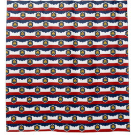 Patriotic Shower Curtain with Flag of Utah, USA Duschvorhang